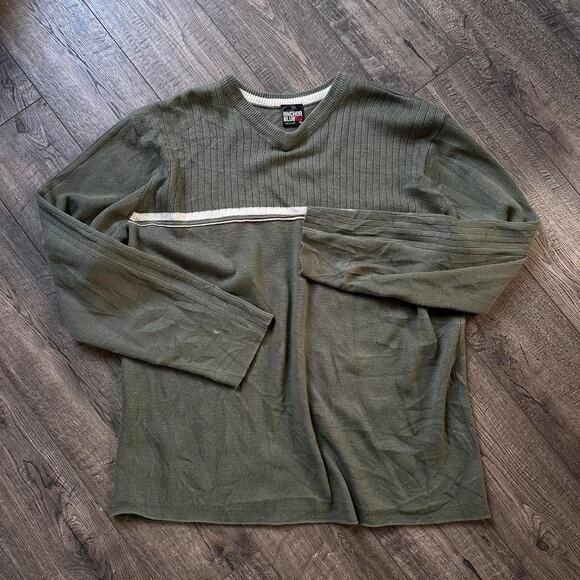 Vintage 00s Y2K Anchor Blue Baggy Striped Longsleeve Sweater - Picture 7 of 8